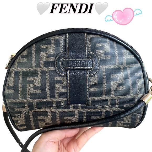 Fendi Handbags - 🍬RARE🍬Auth FENDI Zucca Zucchino FF Pouch Pochette Crossbody Clutch 💫